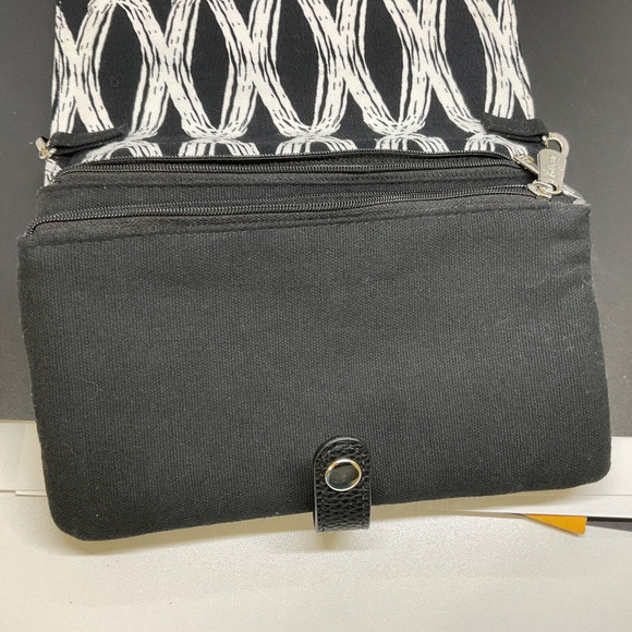 Thirty-One Double Up Crossbody Black Links Black & White Detachable Strap EUC - Picture 9 of 15